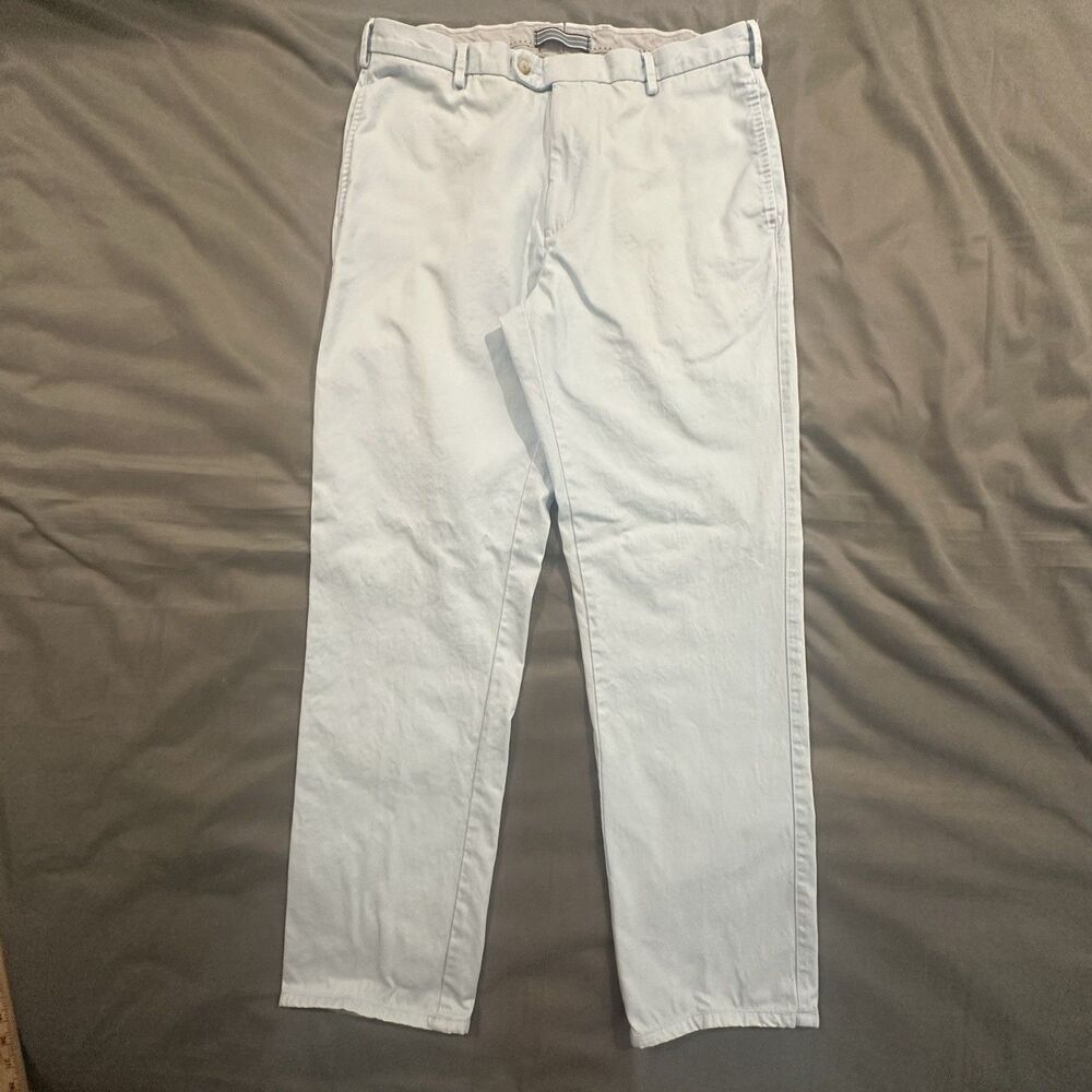 Peter Millar Chino Pants Pima Cotton Mens 35 Flat Front Blue Golf Trousers